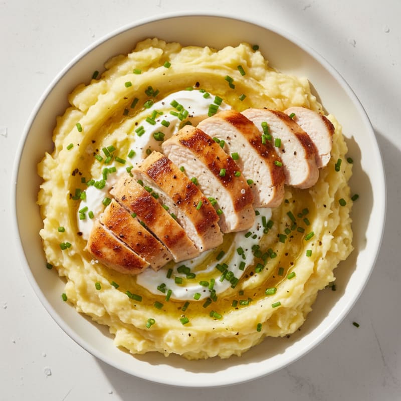 High-Protein Garlic Mashed Potato Bowl