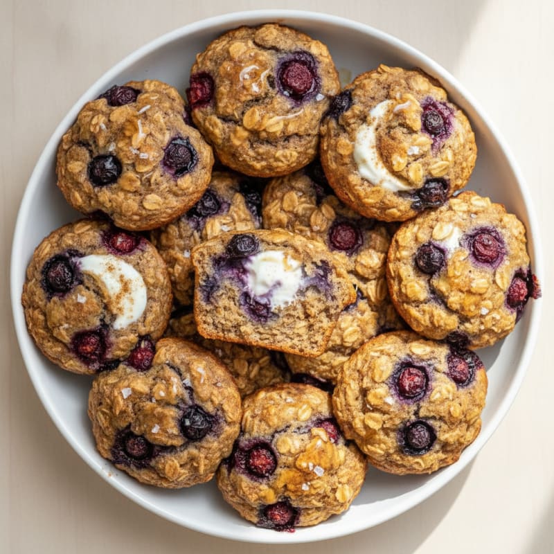 Baked Oatmeal Berry Muffins