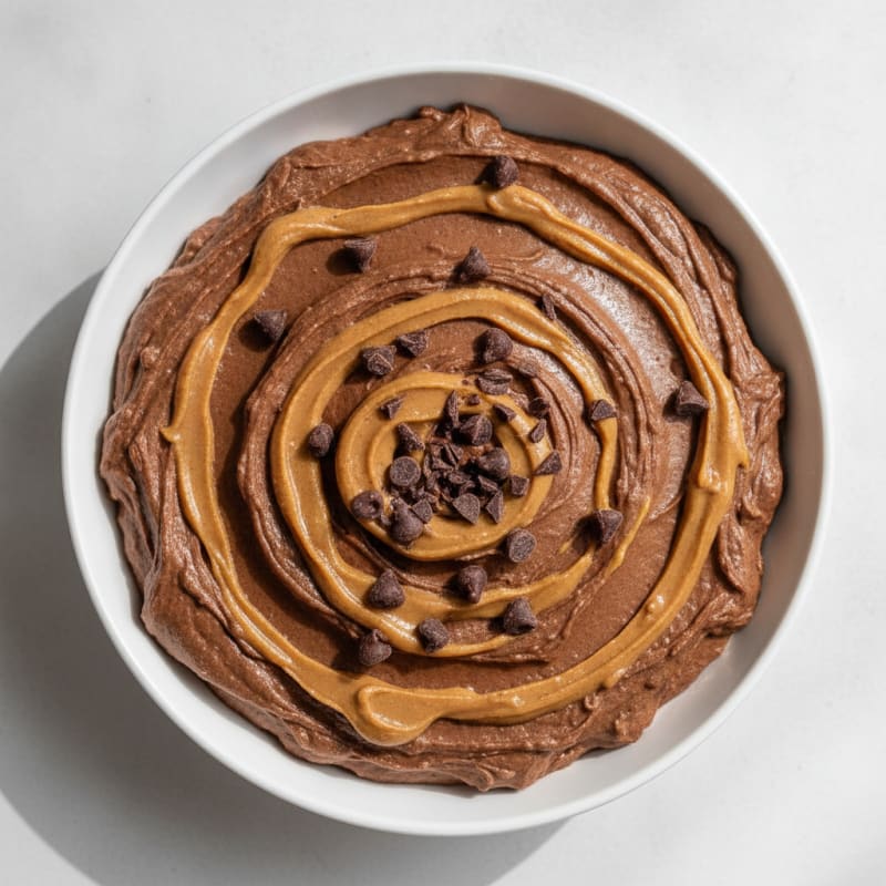 Silky Chocolate Protein Mousse with Peanut Butter Swirl