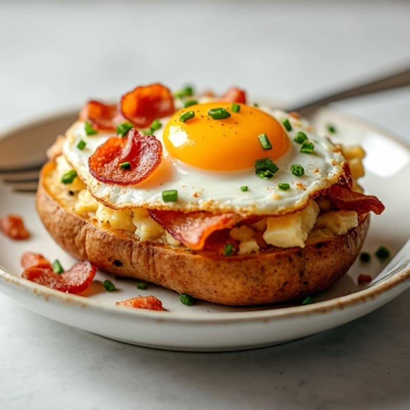 Crispy Twice-Baked Potato with Turkey Bacon