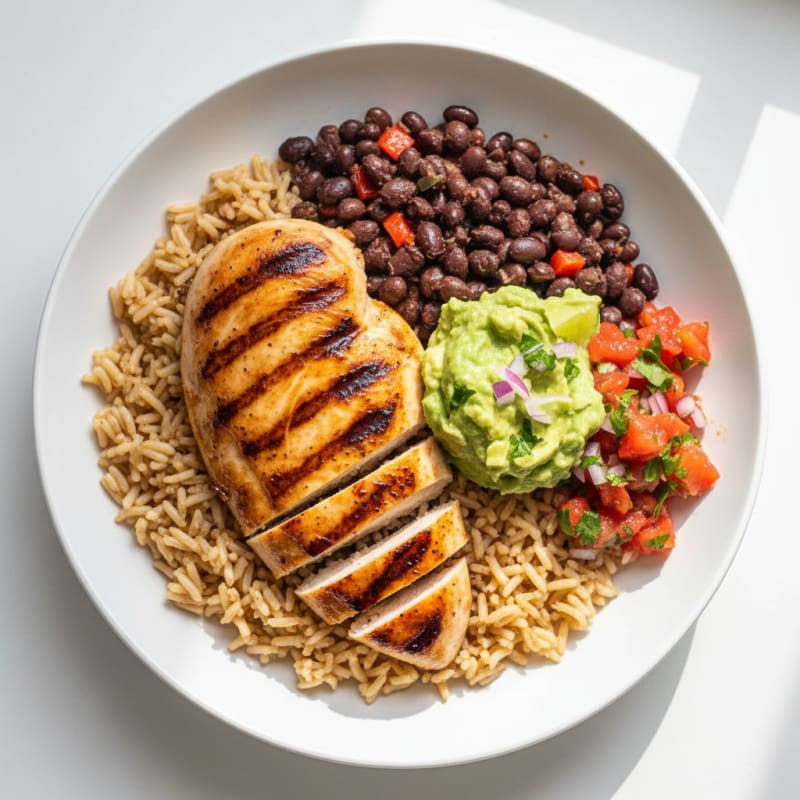 Grilled Chicken and Rice Bowl with Black Beans