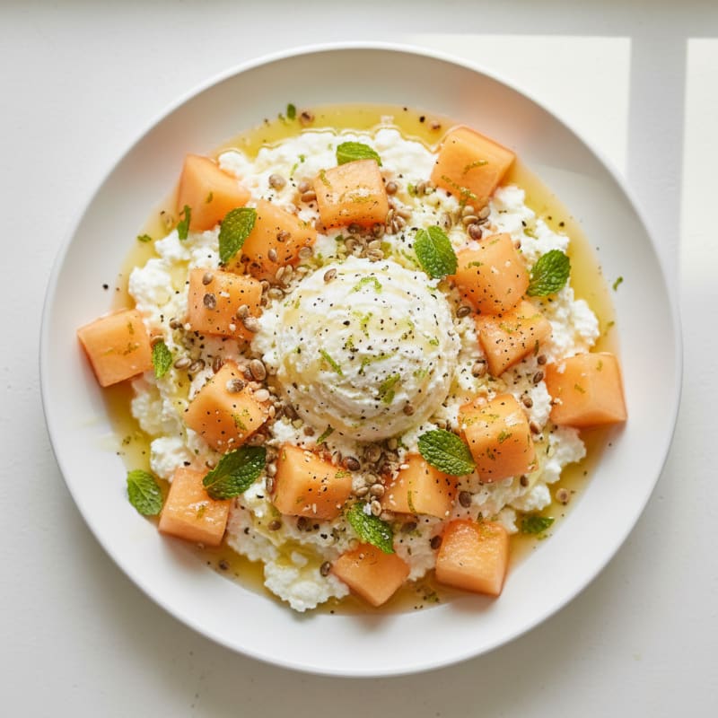 Creamy Cottage Cheese with Zesty Melon