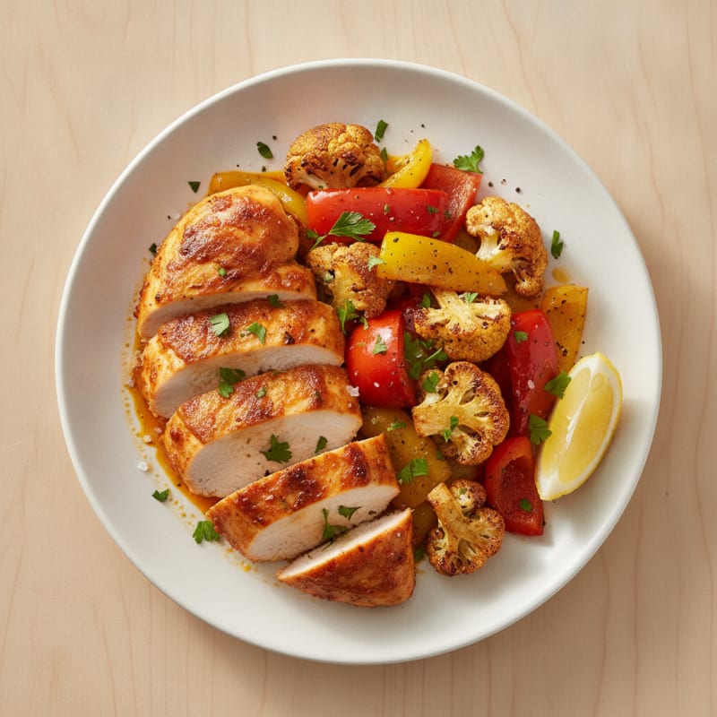 Spicy Harissa Chicken with Roasted Vegetables