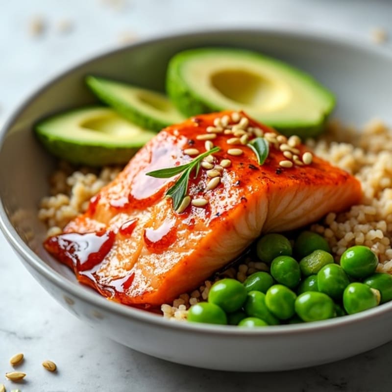 Sesame-Ginger Salmon and Avocado Rice Bowl