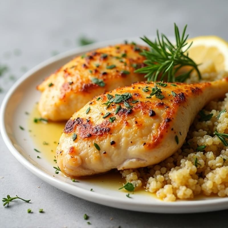 Herb-Roasted Chicken with Lemon Garlic Quinoa
