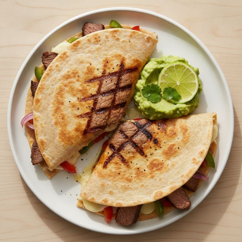 Carne Asada Quesadillas with Guacamole