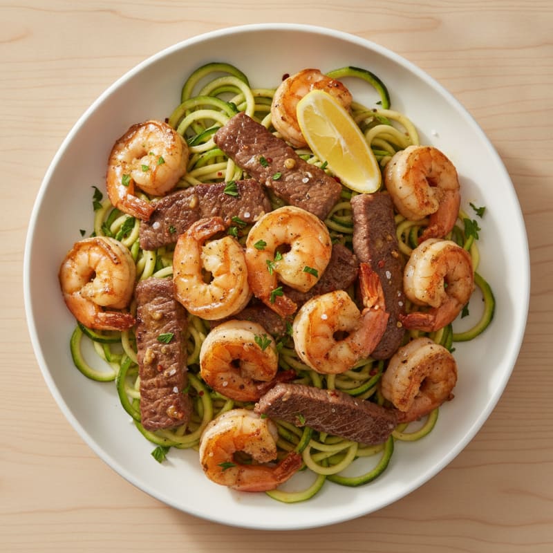 Garlic Butter Steak and Shrimp Scampi