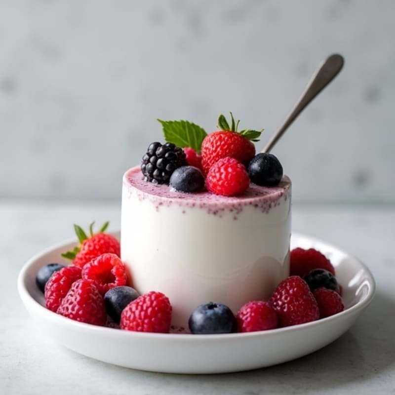 Greek Yogurt Protein Mousse with Mixed Berries