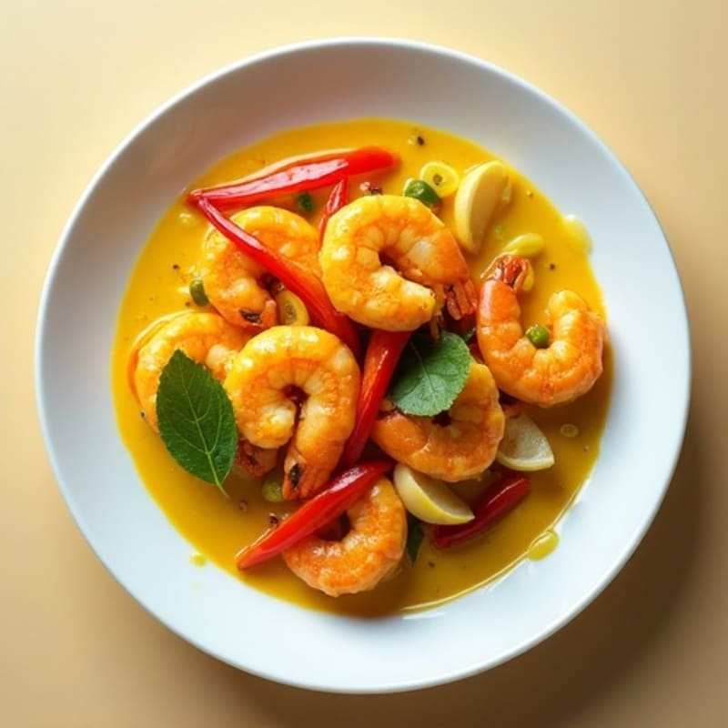 Creamy Coconut Yellow Curry Prawns