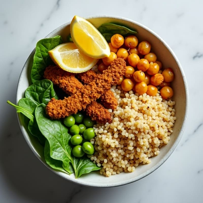 Crispy Chickpea and Quinoa Power Bowl with Lemon-Tahini Dressing
