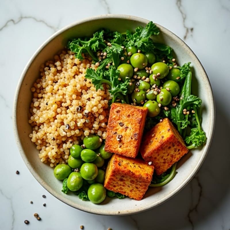 Crispy Baked Tofu Buddha Bowl with Quinoa