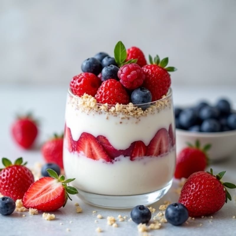 Greek Yogurt Protein Parfait with Mixed Berries