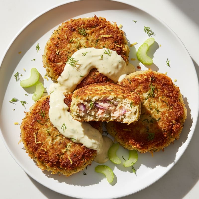 Crispy Lemon-Dill Salmon Cakes with Zesty Aioli