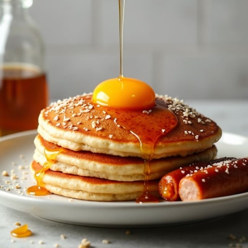 Fluffy Protein Pancakes with Maple-Seasoned Turkey Sausage
