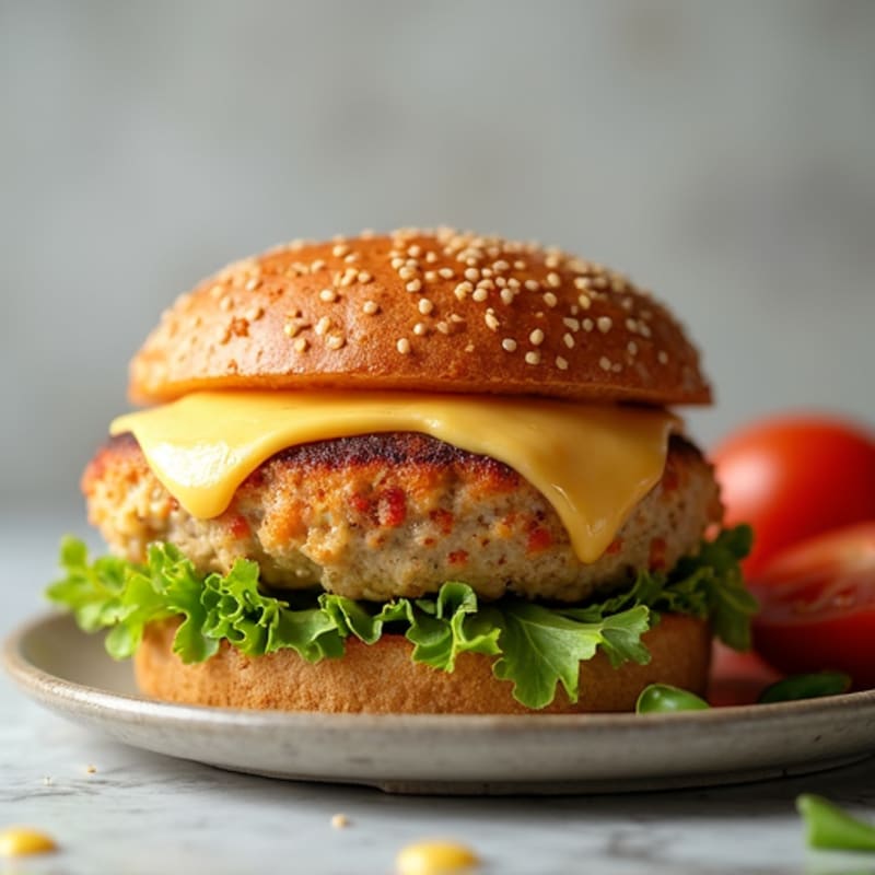 Crispy Baked Mozzarella-Stuffed Turkey Burger