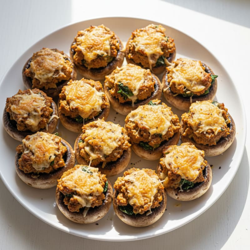 Savory Herbed Turkey Stuffed Mushrooms