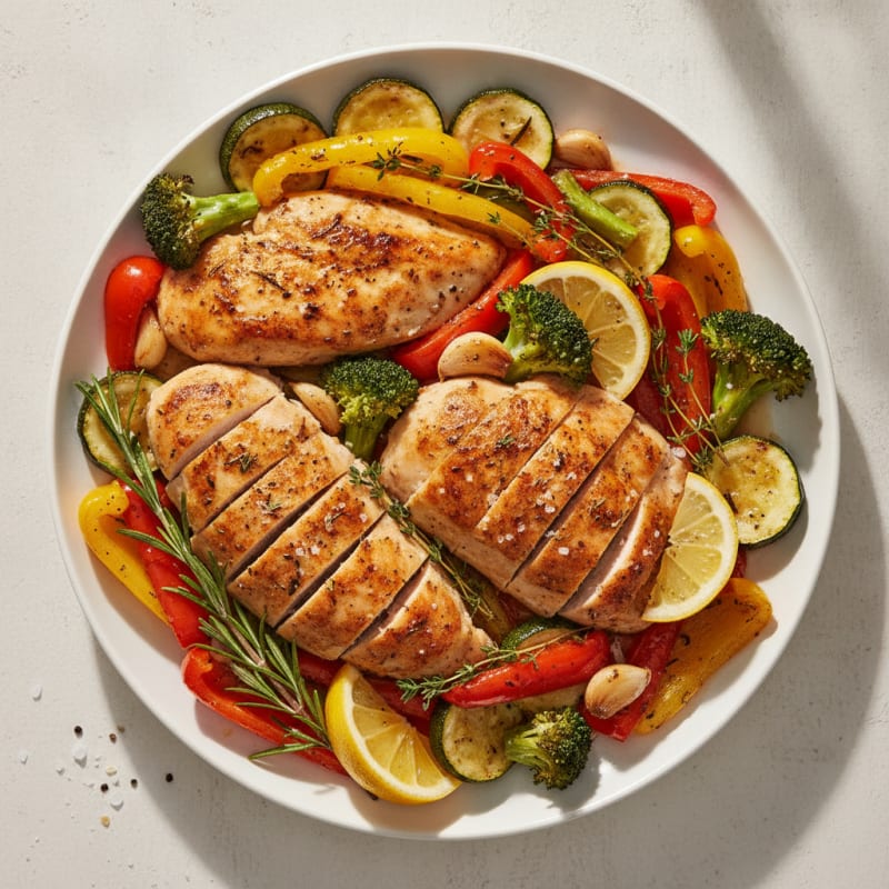 Lemon Herb Roasted Chicken and Veggies