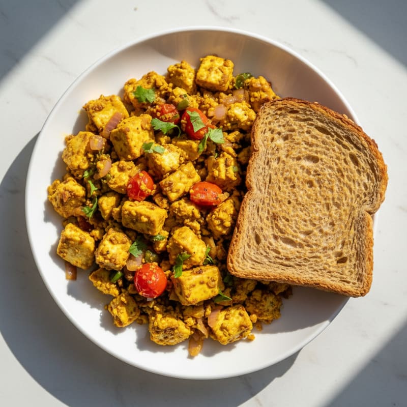 Paneer Bhurji with Whole Wheat Toast