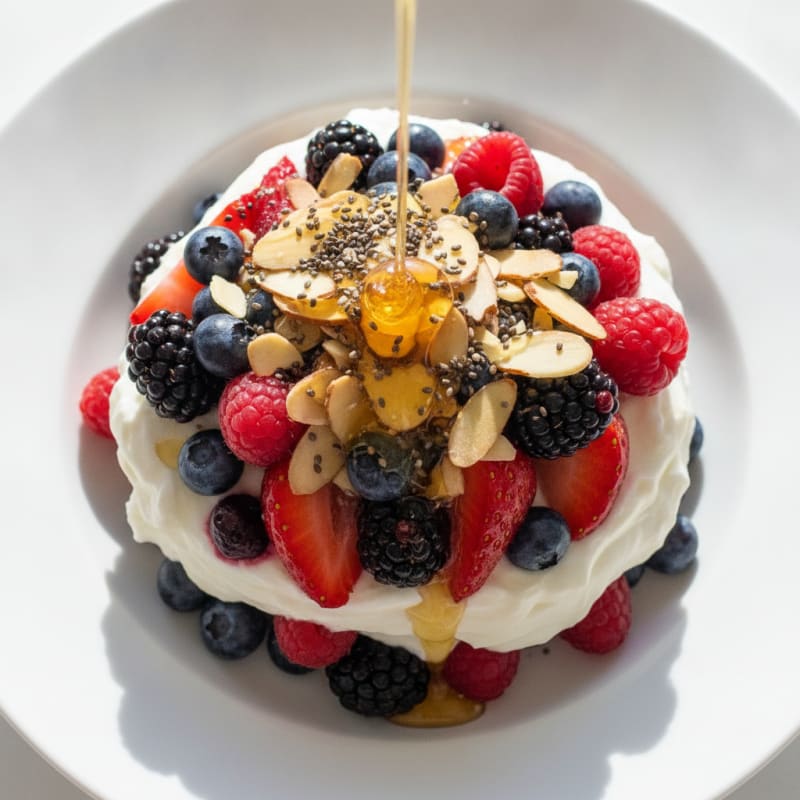 Greek Yogurt Protein Parfait with Mixed Berries