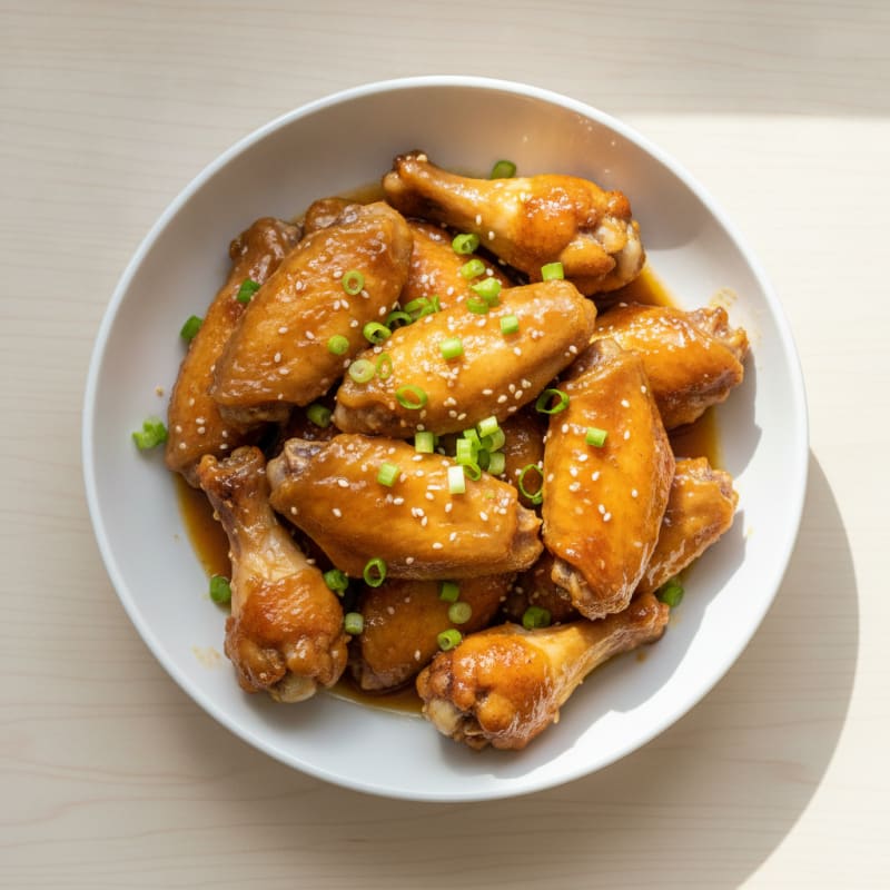 Honey-Garlic Chicken Wings with Scallions