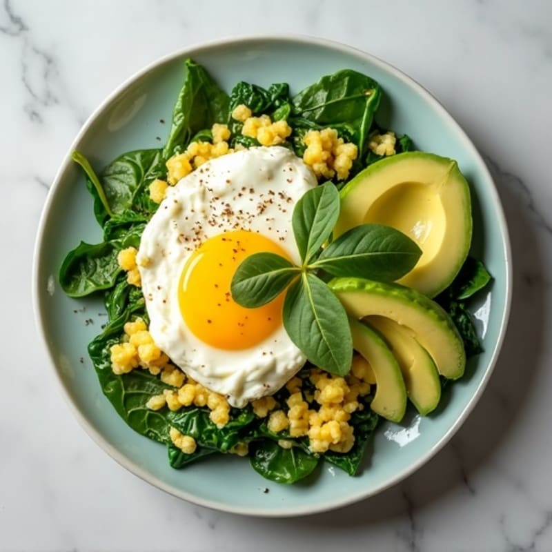 Egg White and Spinach Scramble with Cottage Cheese
