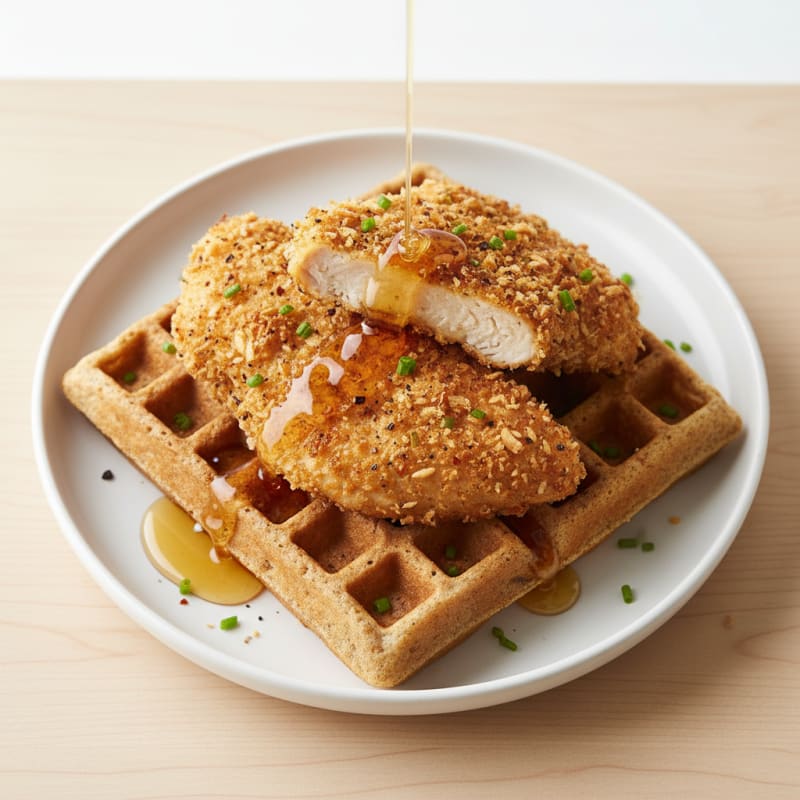 Golden Crispy Chicken and Waffles