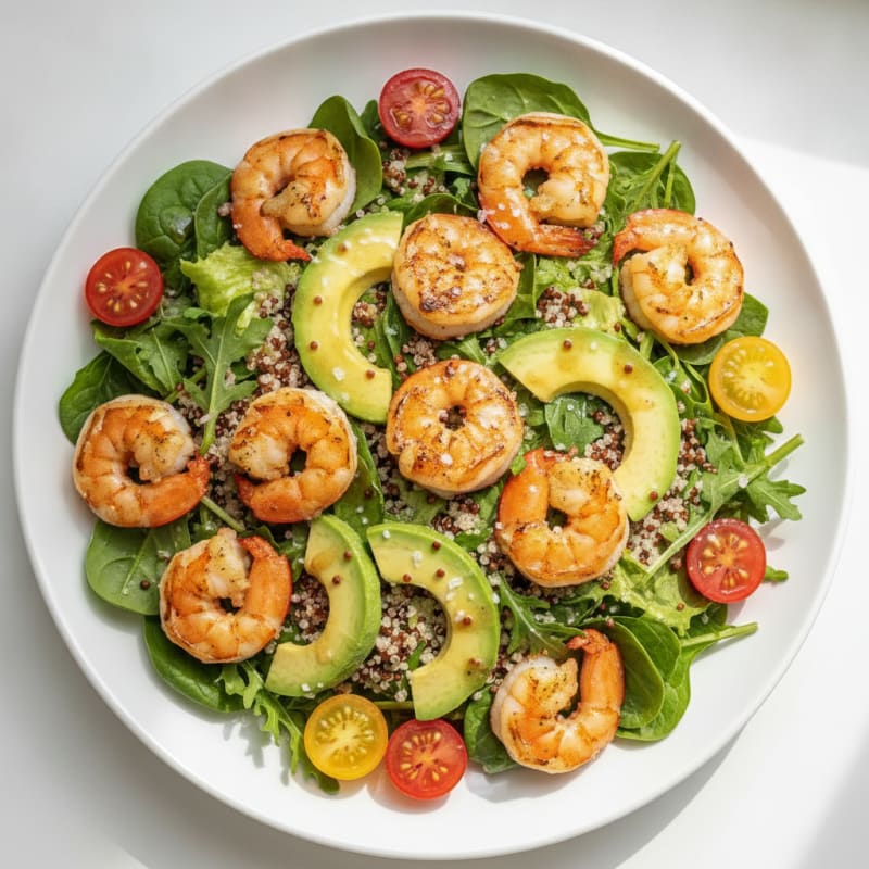Grilled Prawn and Avocado Salad with Quinoa