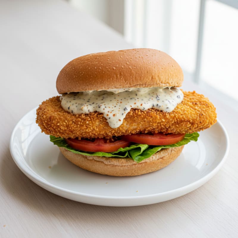 Crispy Chicken Burger with Tangy Aioli