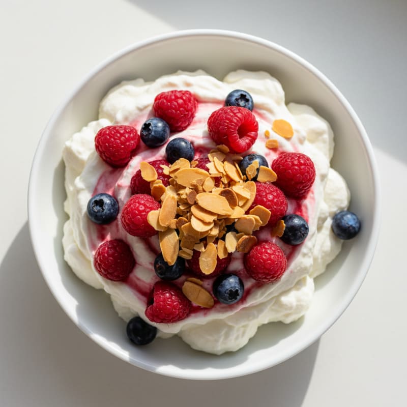 Silky Greek Yogurt Protein Mousse with Mixed Berries