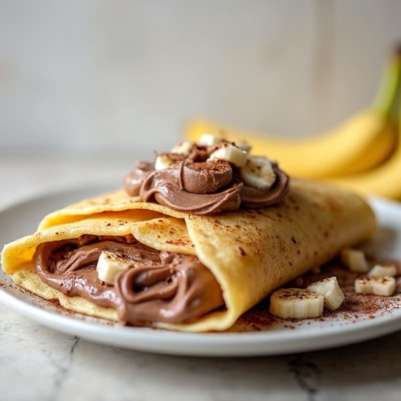 Protein-Rich Banana Crepes with Creamy Chocolate-Hazelnut Filling