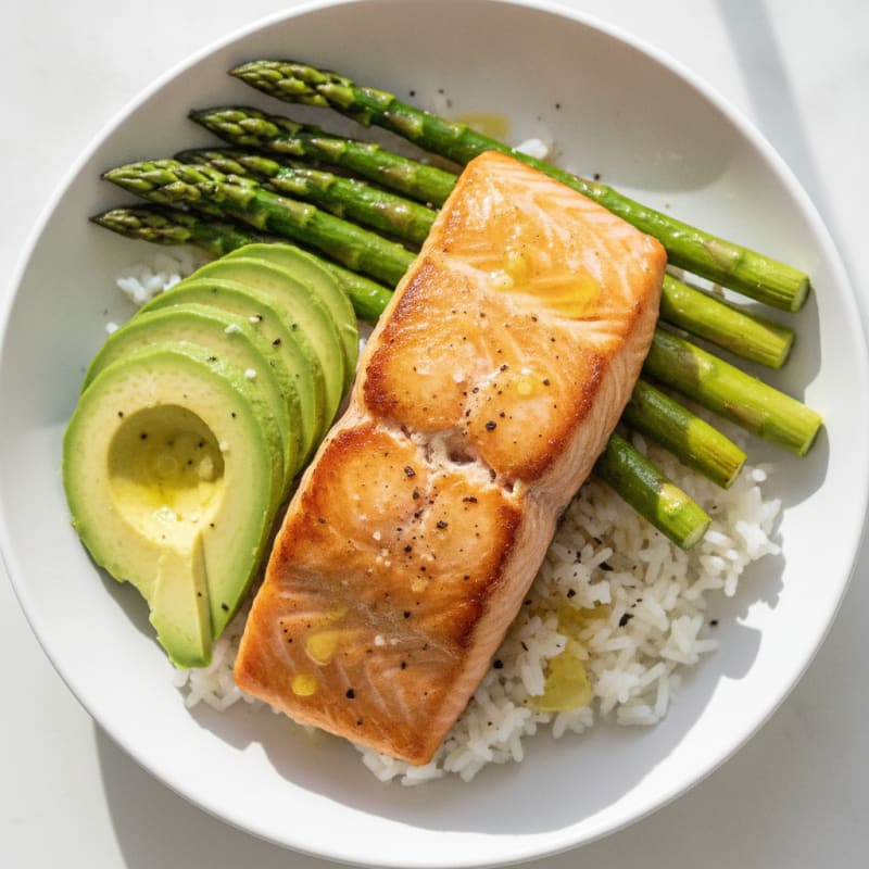 Pan-Seared Salmon with Roasted Asparagus