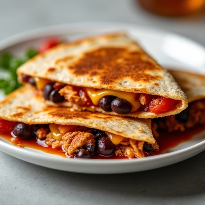 Smoky BBQ Chicken and Black Bean Quesadilla