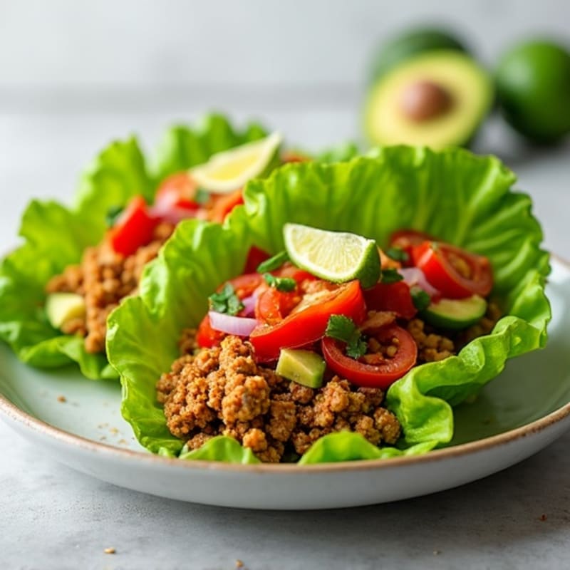 Spicy Ground Turkey Lettuce Wrap Tacos