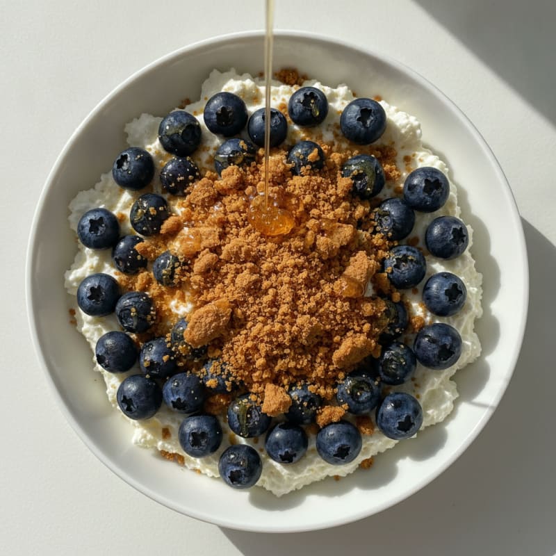 Greek Yogurt Protein Parfait with Crushed Biscoff Biscuits