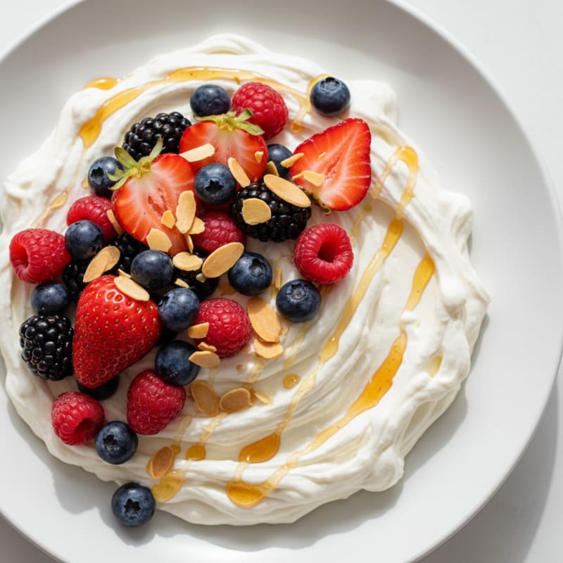 Silky Greek Yogurt Protein Mousse with Berries