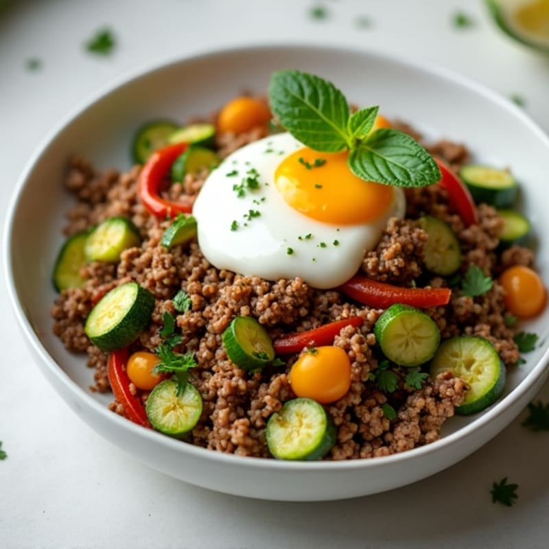 Lean Ground Beef and Zucchini Stir-Fry