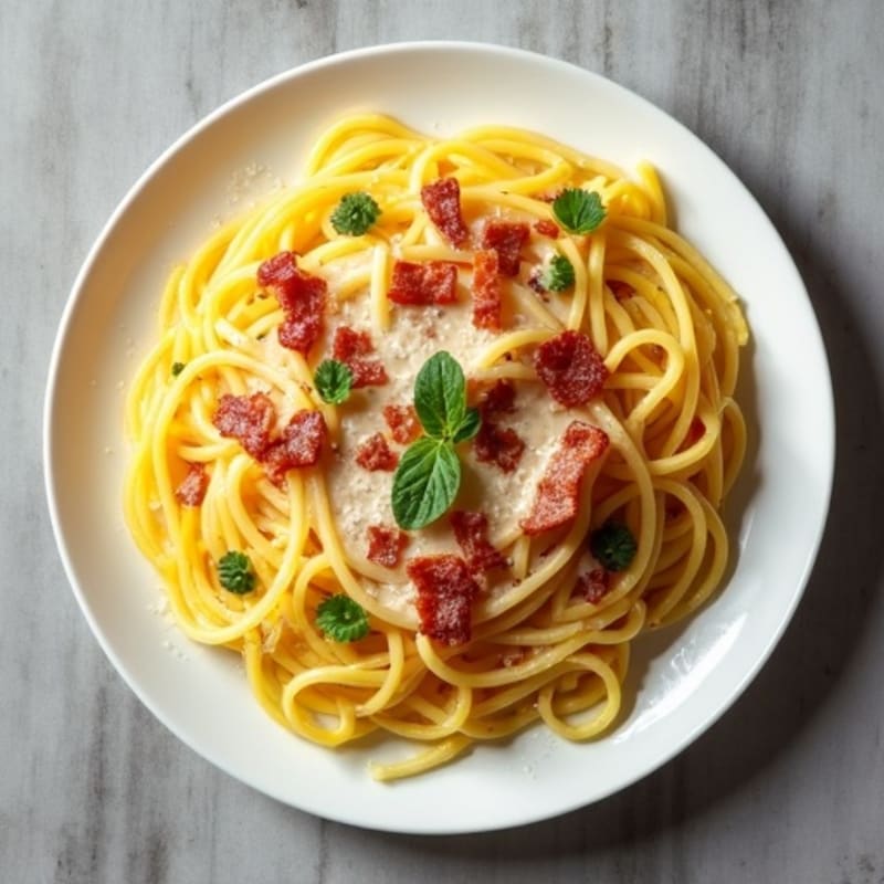 Creamy Turkey Bacon Spaghetti Squash Carbonara