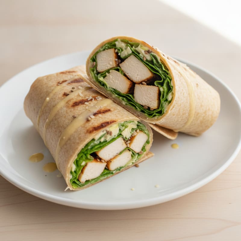 Clean Chicken Caesar Salad Wrap