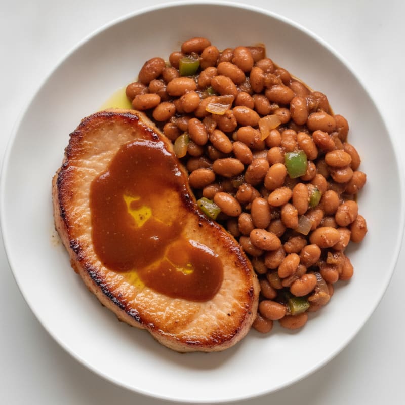 BBQ Ham and Slow-Cooked Beans
