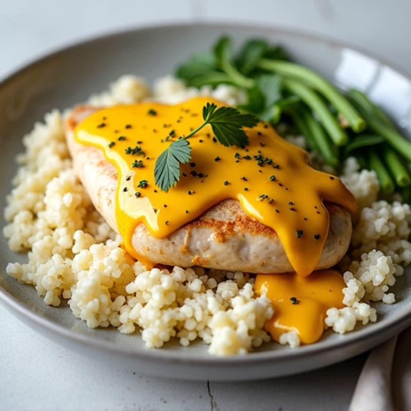 Creamy Yogurt-Spiced Chicken with Cauliflower Rice