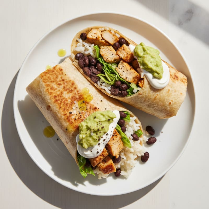 Chicken and Black Bean Burrito