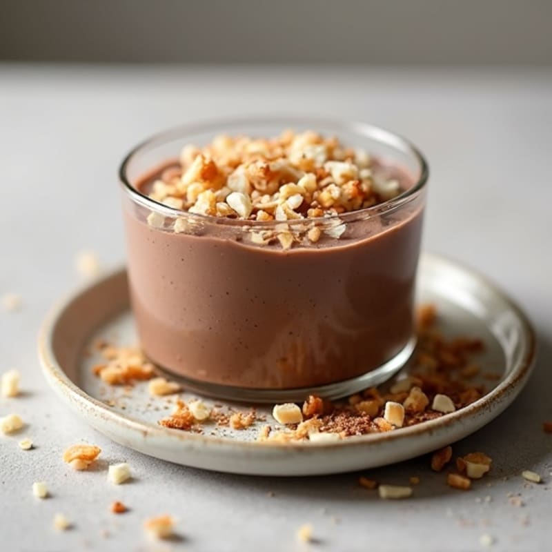 Silky Chocolate Protein Pudding with Toasted Coconut