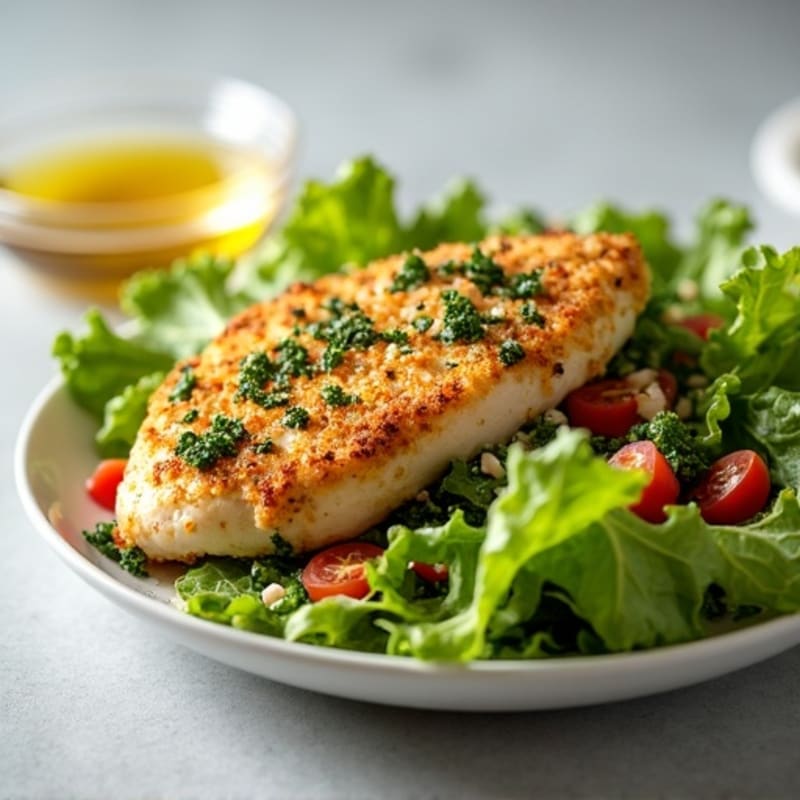Herb-Crusted Chicken Caesar with Crispy Romaine