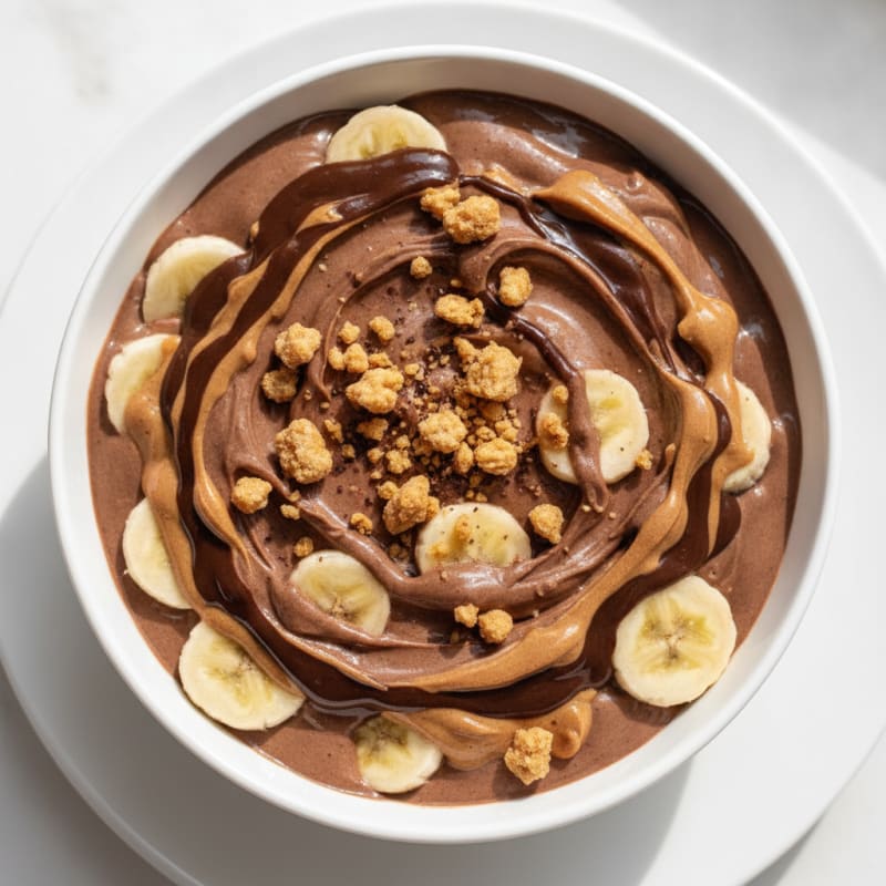 Silky Chocolate Protein Shake with Peanut Butter and Banana