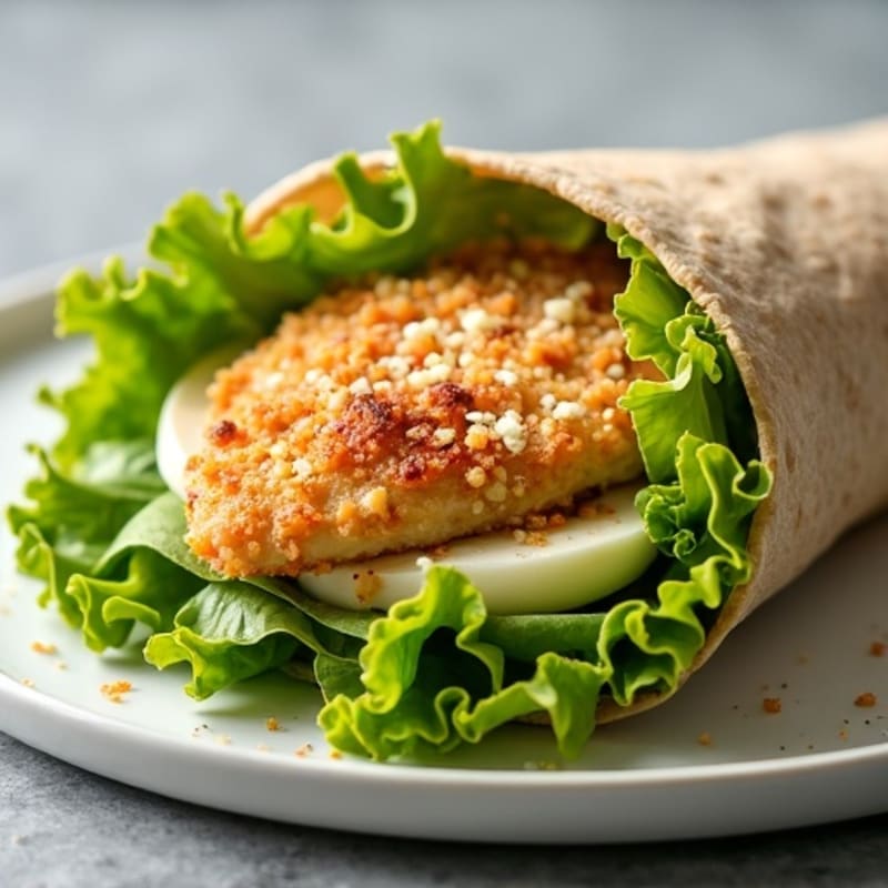 Healthy Crispy Chicken Caesar Wrap