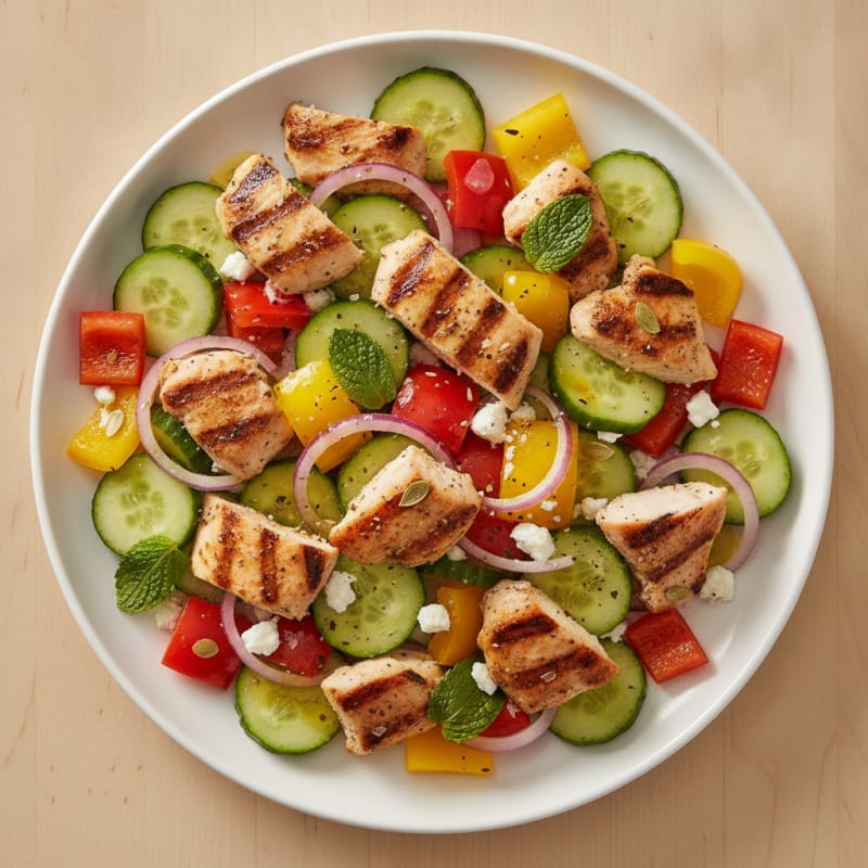 Mediterranean Cucumber and Pepper Salad