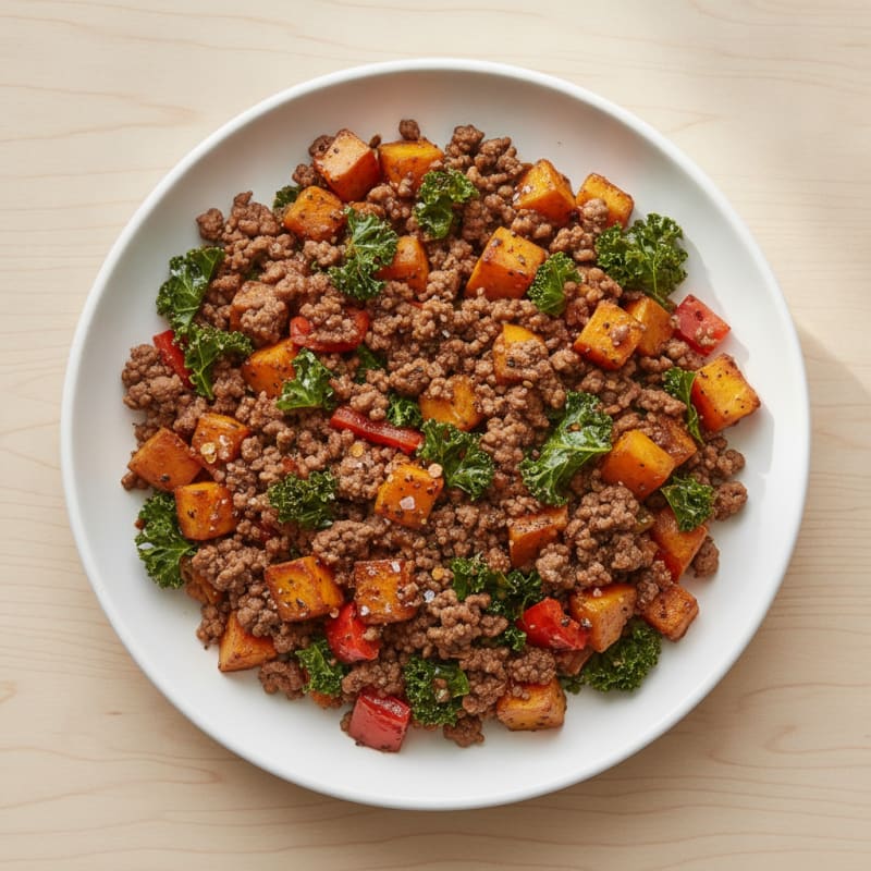 Ground Beef and Sweet Potato Skillet