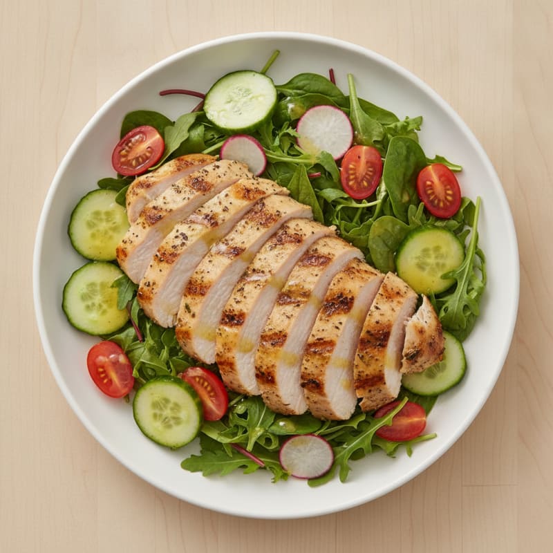 Grilled Turkey Breast Salad with Mixed Greens