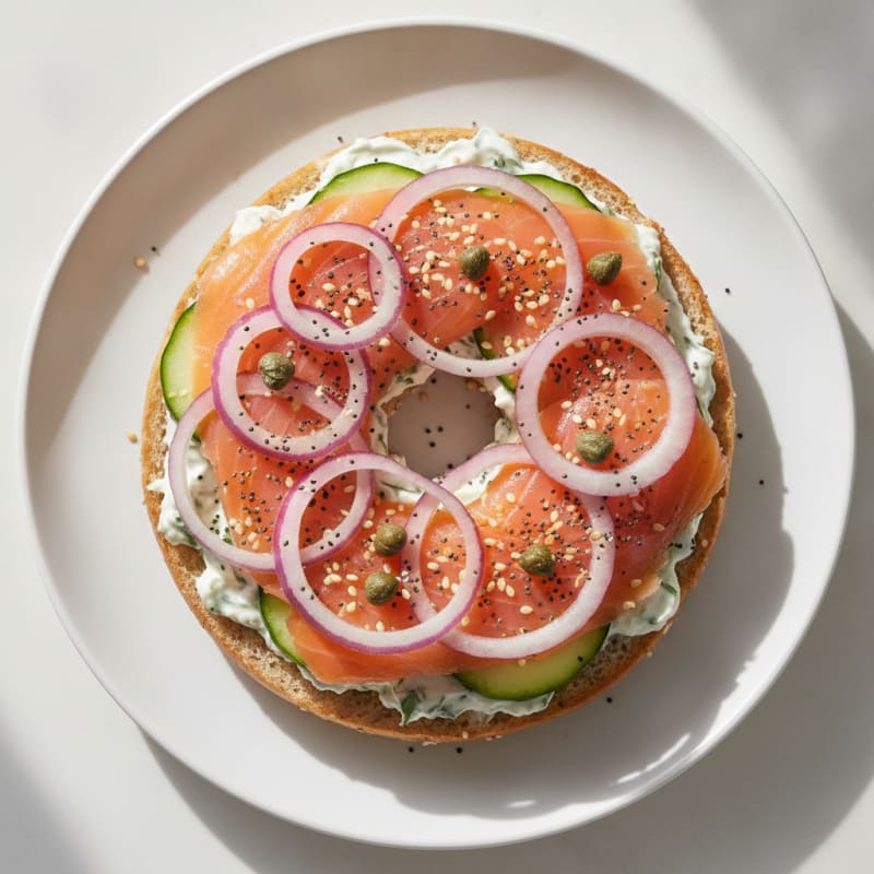 High-Protein Smoked Salmon Everything Bagel