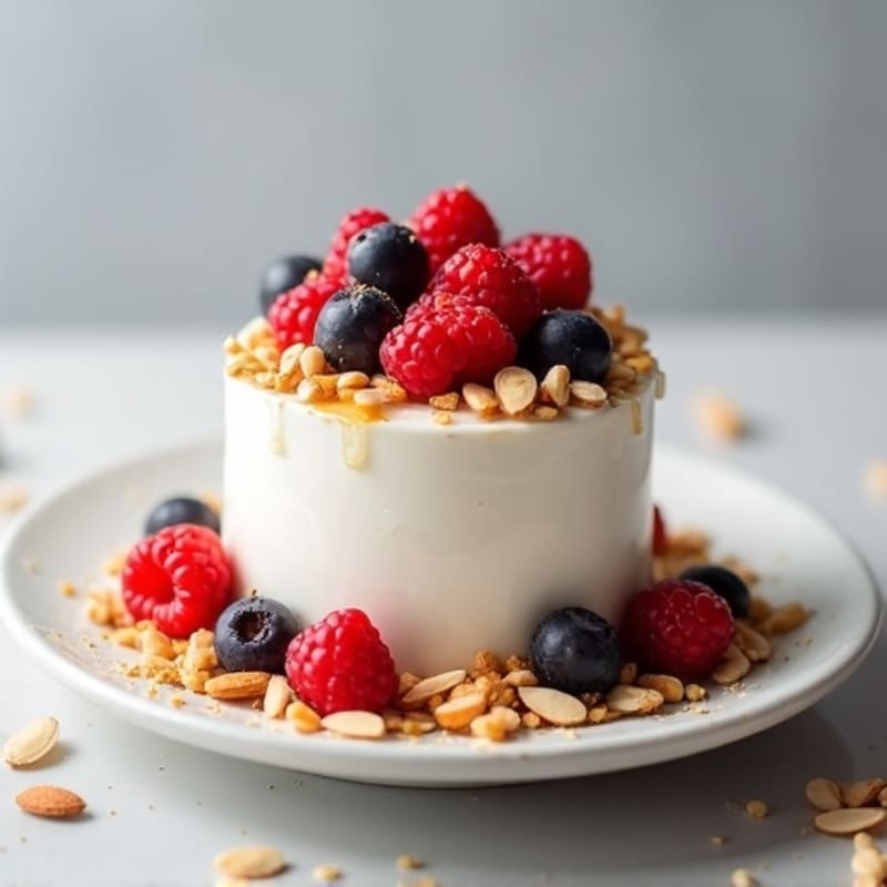 Greek Yogurt Protein Mousse with Mixed Berries